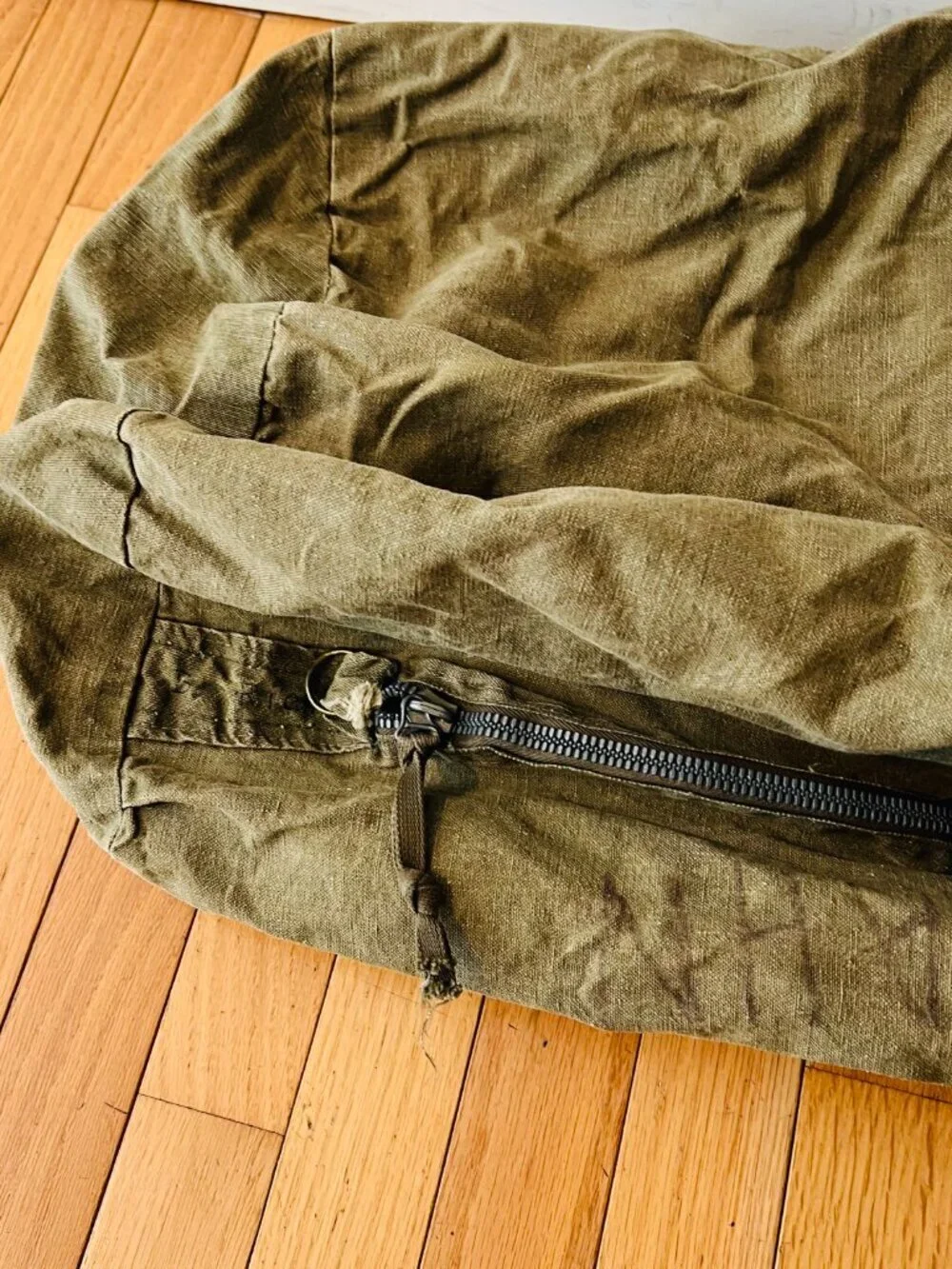 Large Vintage Military Canvas Duffle Bag